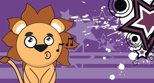 Divertente carino leone cartoni animati6 — Vettoriale Stock