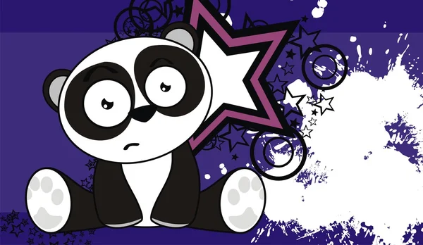 Söta panda bear tecknad uttryck bakgrunds — Stock vektor