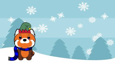 christmas cartoon baby animal background in vector art