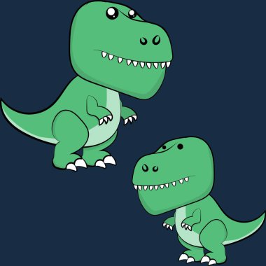 Rex karakter çizgi film ifadeleri vektör sanatında paket koleksiyonu