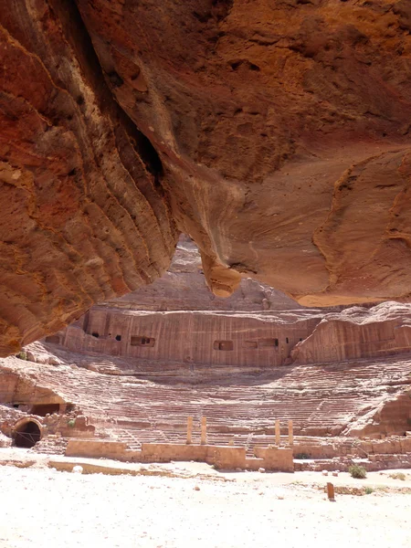 Roman theater arena in Nabatean Petra Jordan middle east — Stock Photo, Image