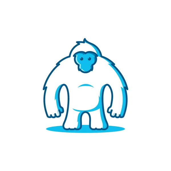 Enkel Tecknad Illustration Logotyp För Yeti Eller Vit Gorilla — Stock vektor