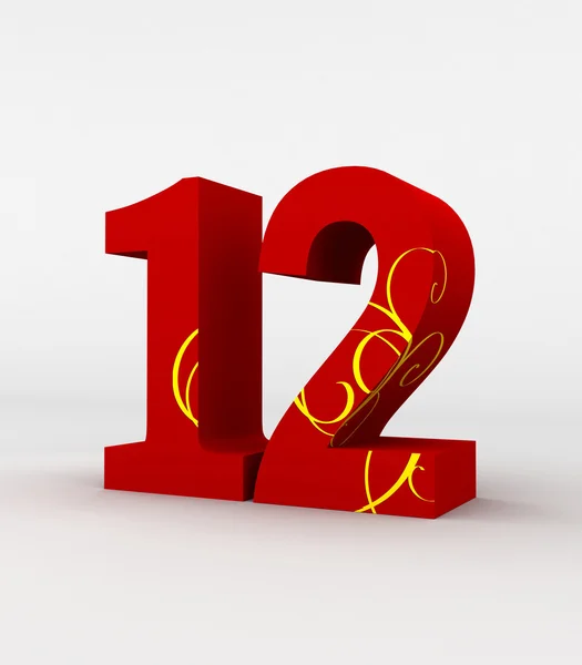 Numero rosso 12 — Foto Stock