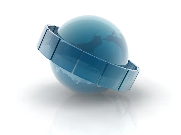 Glass earth sphere — Stock Photo, Image