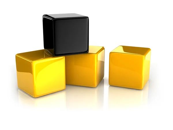 Cubo nero — Foto Stock