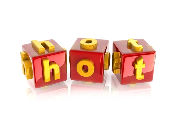 3D tekst Hot — Zdjęcie stockowe