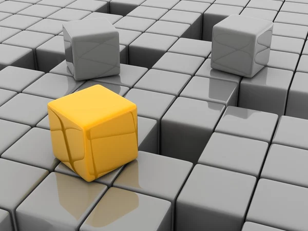 Yellow cube — Stock Photo, Image