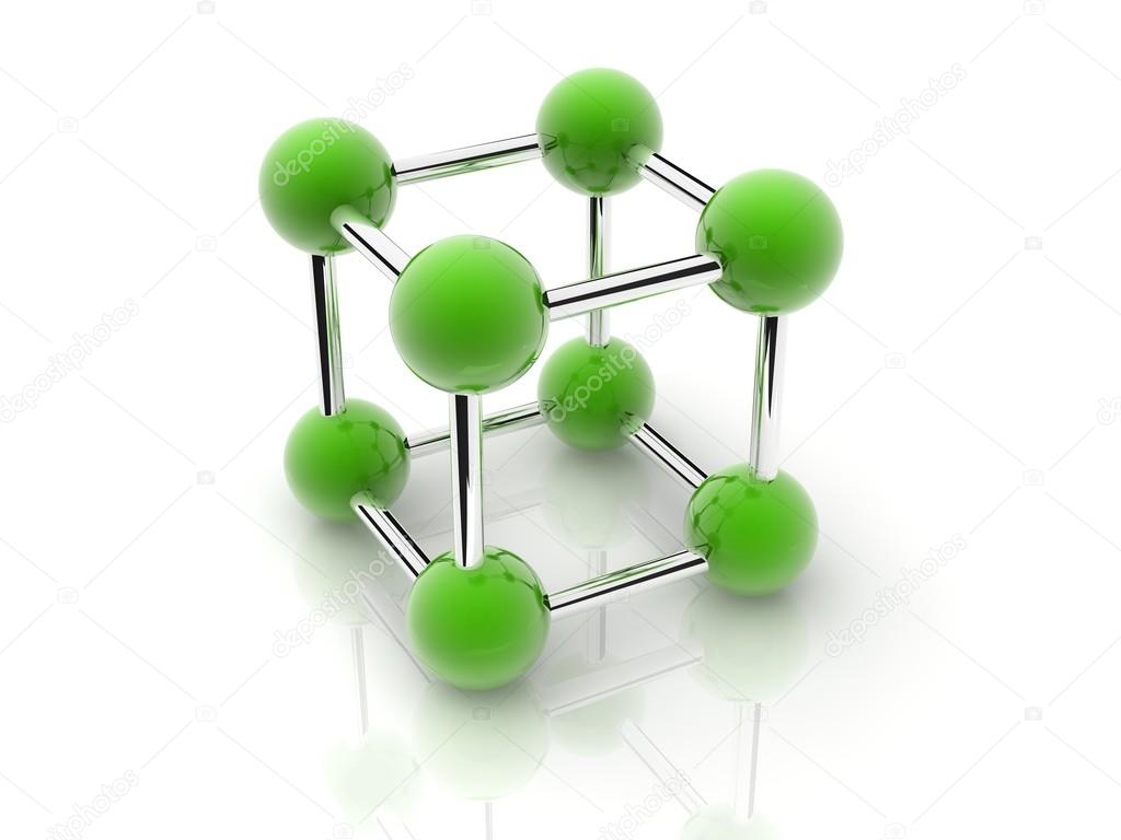 green spheres