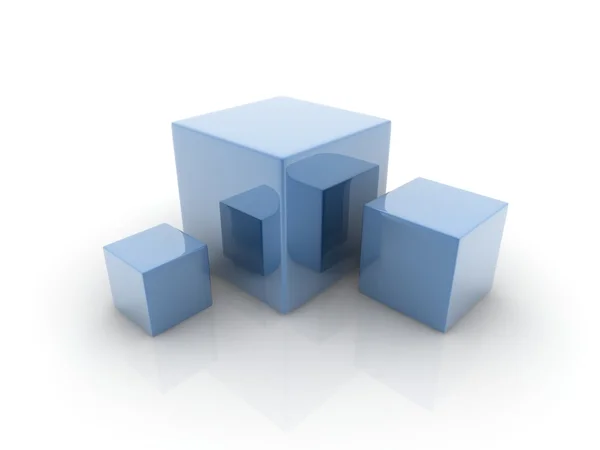 Cubi metallici — Foto Stock
