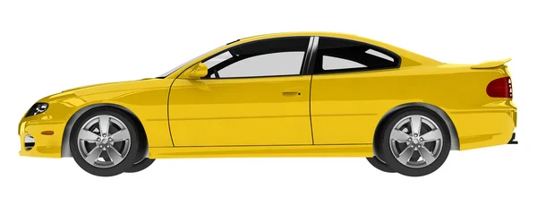 Carro 3d amarelo — Fotografia de Stock
