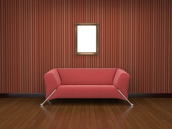Canapé en tissu rouge — Photo