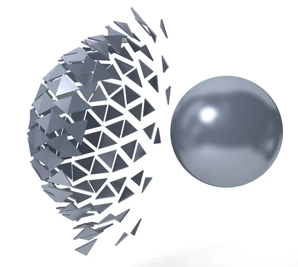 Metallic polyhedron — Stock Photo, Image