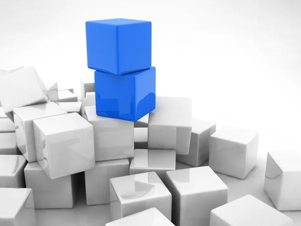 Cubo blu — Foto Stock