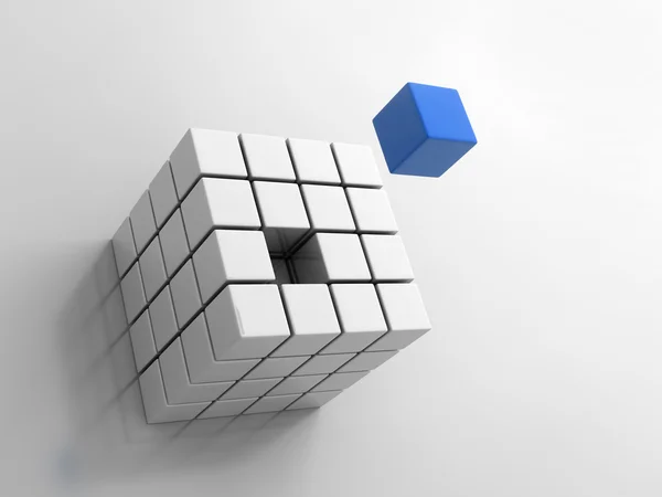 Cube bleu — Photo