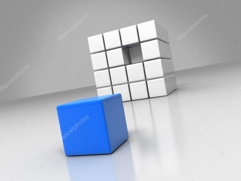 blue cube