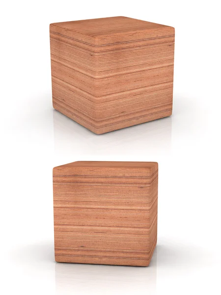 Cubo de madera — Foto de Stock
