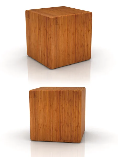 Cubo de madera — Foto de Stock