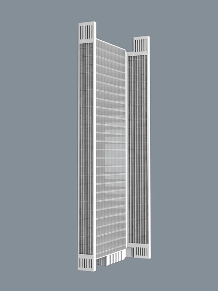 Fehér felhőkarcoló — Stock Fotó
