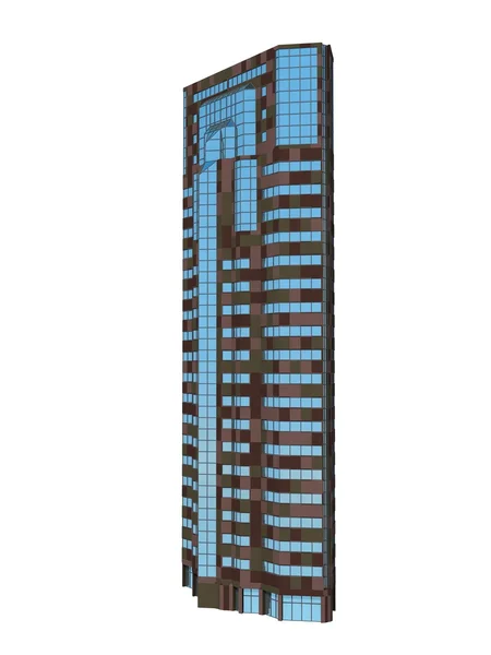 Einzelner Wolkenkratzer — Stockfoto