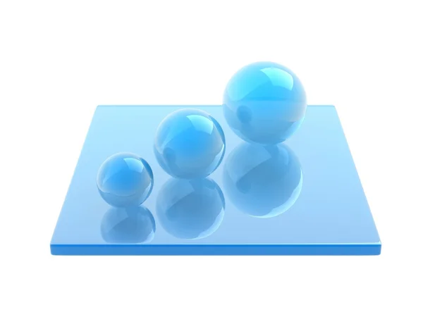 Blått glas cube — Stockfoto