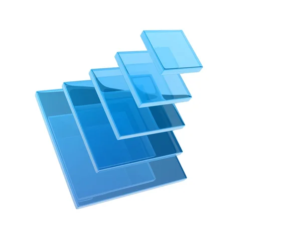 Blue glass cube — Stock Photo, Image