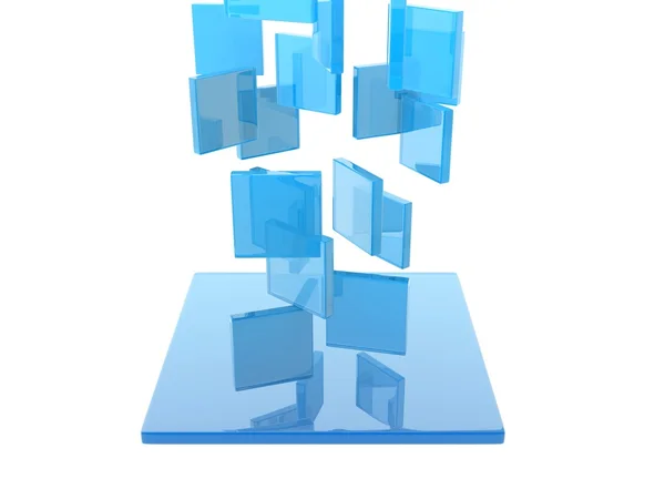 Cube en verre bleu — Photo