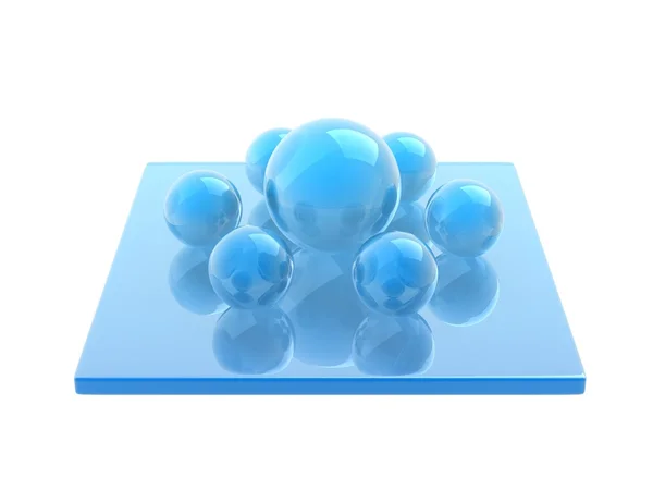 Blue glass cube — Stock Photo, Image