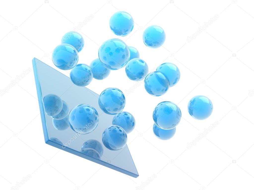 blue glass cube