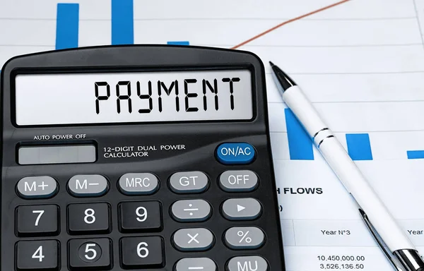 Калькулятор Словом Payment Дисплее Концепция Денег Финансов Бизнеса — стоковое фото