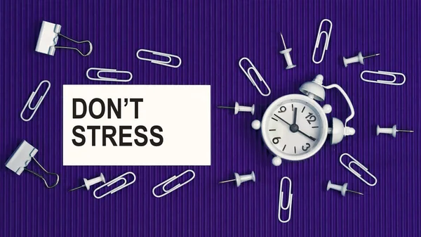 Dont Stress Concept Text Business Card Closeup Personal Agenda — Stock Photo, Image