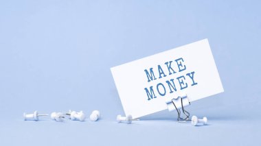 Para kazan - kartvizitte yazı konsepti. Kişisel gündemin kapanışı