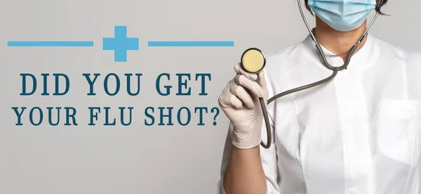 Avez Vous Votre Vaccin Contre Grippe Concept Texte Sur Fond — Photo