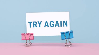 Tekrar dene - kartvizitteki metin kavramı. Kişisel gündemin kapanışı