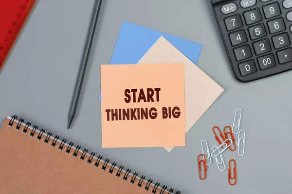 Börja Tänka Big Begreppet Text Klibbig Ton Närbild Personlig Agenda — Stockfoto