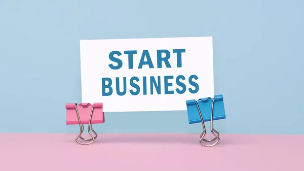 Start Business Concepto Texto Tarjeta Visita Primer Plano Una Agenda — Foto de Stock