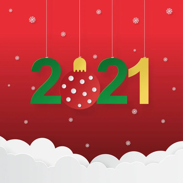 Рождественский Бал 2021 Года Счастливого Рождества Счастливого Нового Года Векторная — стоковый вектор