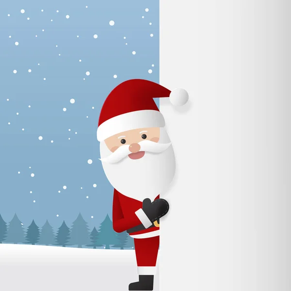 Санта Клаус Вывеской Счастливого Рождества Счастливого Нового Года Рождественские Открытки — стоковый вектор