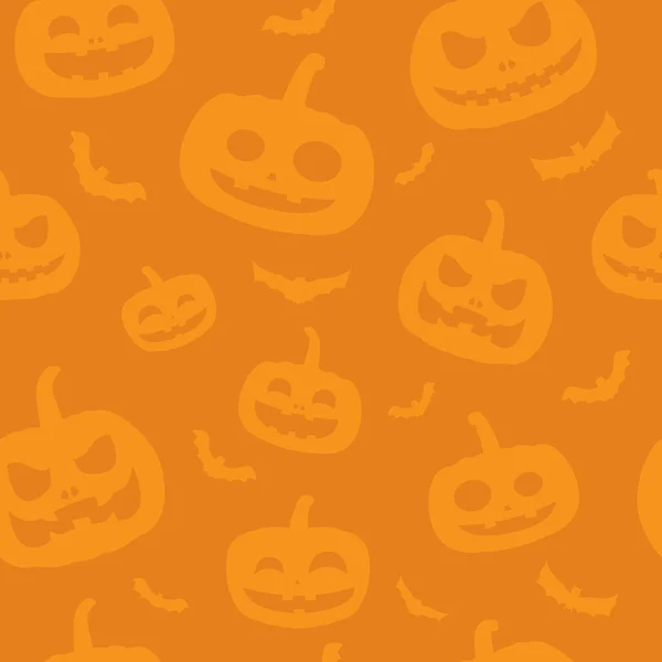 Modello Halloween Zucca Isolato Sfondo Arancione Biglietto Auguri Carta Regalo — Vettoriale Stock