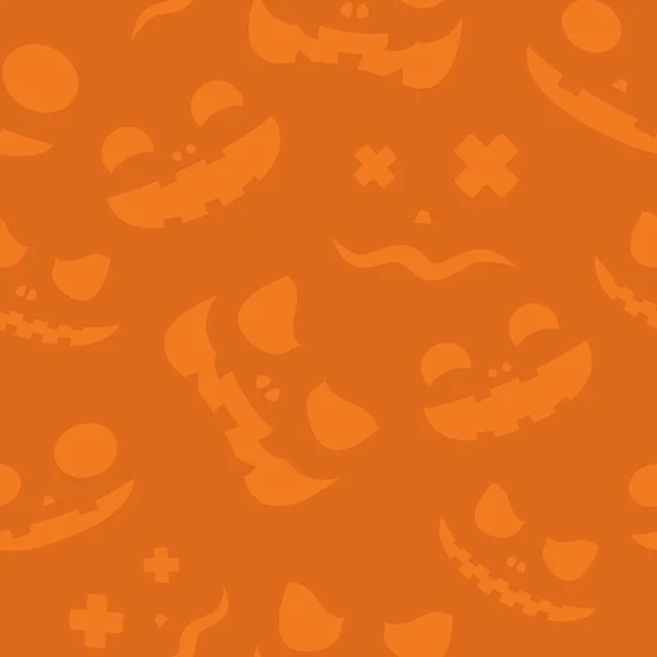 Halloween Patroon Pompoen Glimlacht Geïsoleerd Oranje Achtergrond Wenskaart Pakpapier Halloween — Stockvector