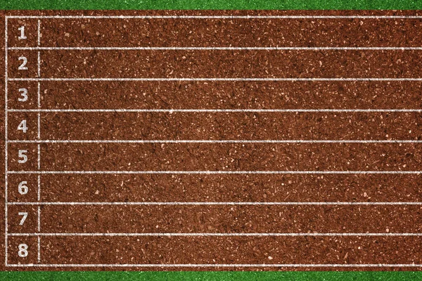 Running Track Com Faixa Números Vista Superior — Fotografia de Stock