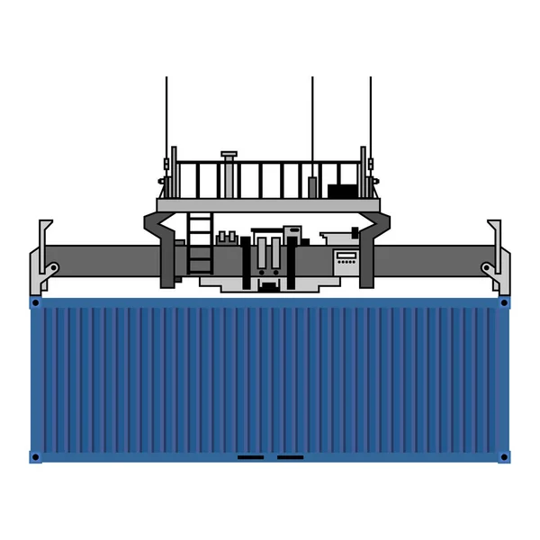 Lastar Havscontainrar Hamnkranslyftningscontainer Containerrederier Frakt Container Isolerad Vitt Vektorillustration — Stock vektor