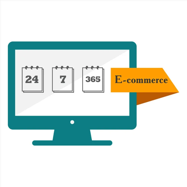 Suporte Online Serviço Commerce 365 Conceito Atendimento Cliente Sistema Suporte — Vetor de Stock