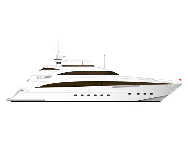 Yacht Lusso Nave Vela Uno Yacht Bianco Barca Vela Illustrazione — Vettoriale Stock