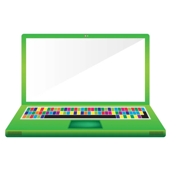 Bärbar Dator Kontor Och Företag Laptop Vit Bakgrund Laptop Med — Stock vektor