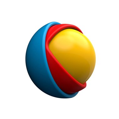 Soyut küre. Logo için trend tasarımı. Şekil 3D. Teknik göz tasarımı. Makine görüşü. Geometrik şekil. Üç boyutlu top. Modern tasarım. 3B illüstrasyon.