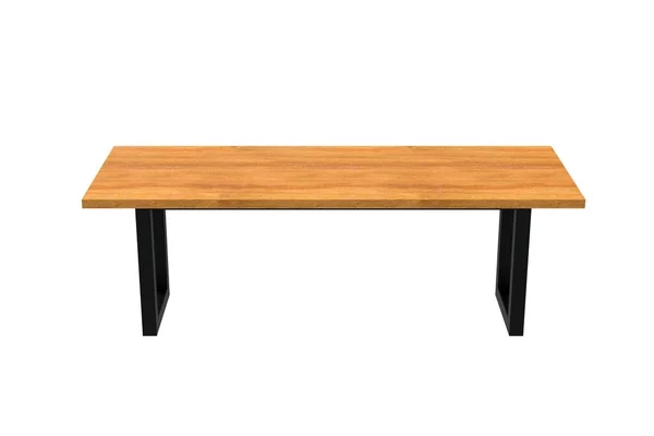 木制桌子 阁楼风格 白色背景 设计的要素 现代餐桌 内部因素 3D说明 — 图库照片#