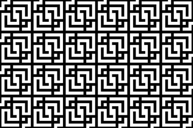 Soyut geometrik labirent, tek renkli kiremit deseni.