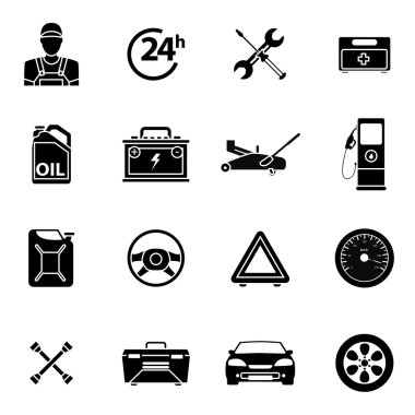 araba servisi simgesi seti