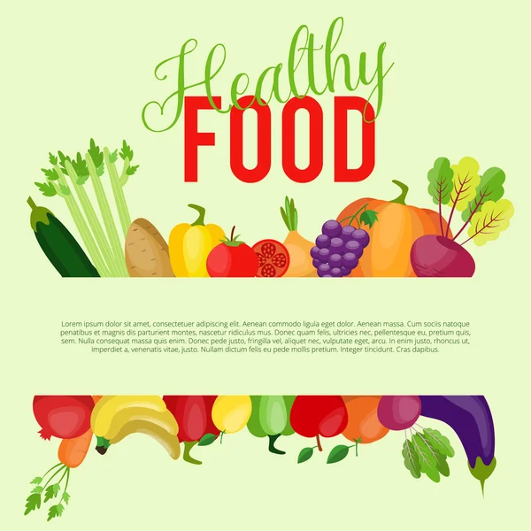 Υγιεινό διατροφικό υπόβαθρο — Διανυσματικό Αρχείο