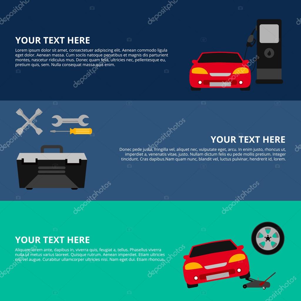 Car Service Banners Stock Vector C Vitalex
